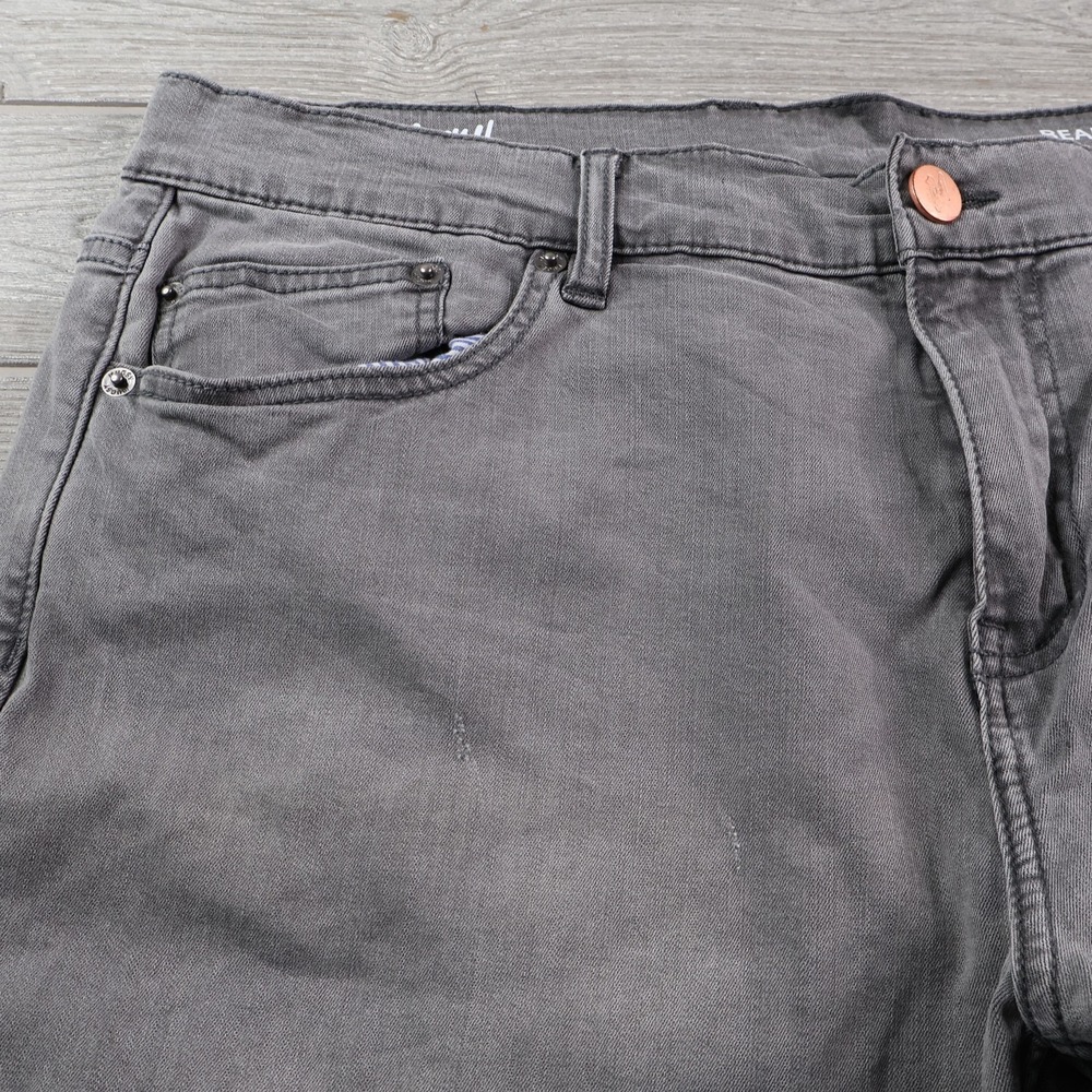 Mugsy Jeans Mens 36x30 Gray Beans Slim Fit Tapered Stretch Denim Pants Comfort - Picture 3 of 10